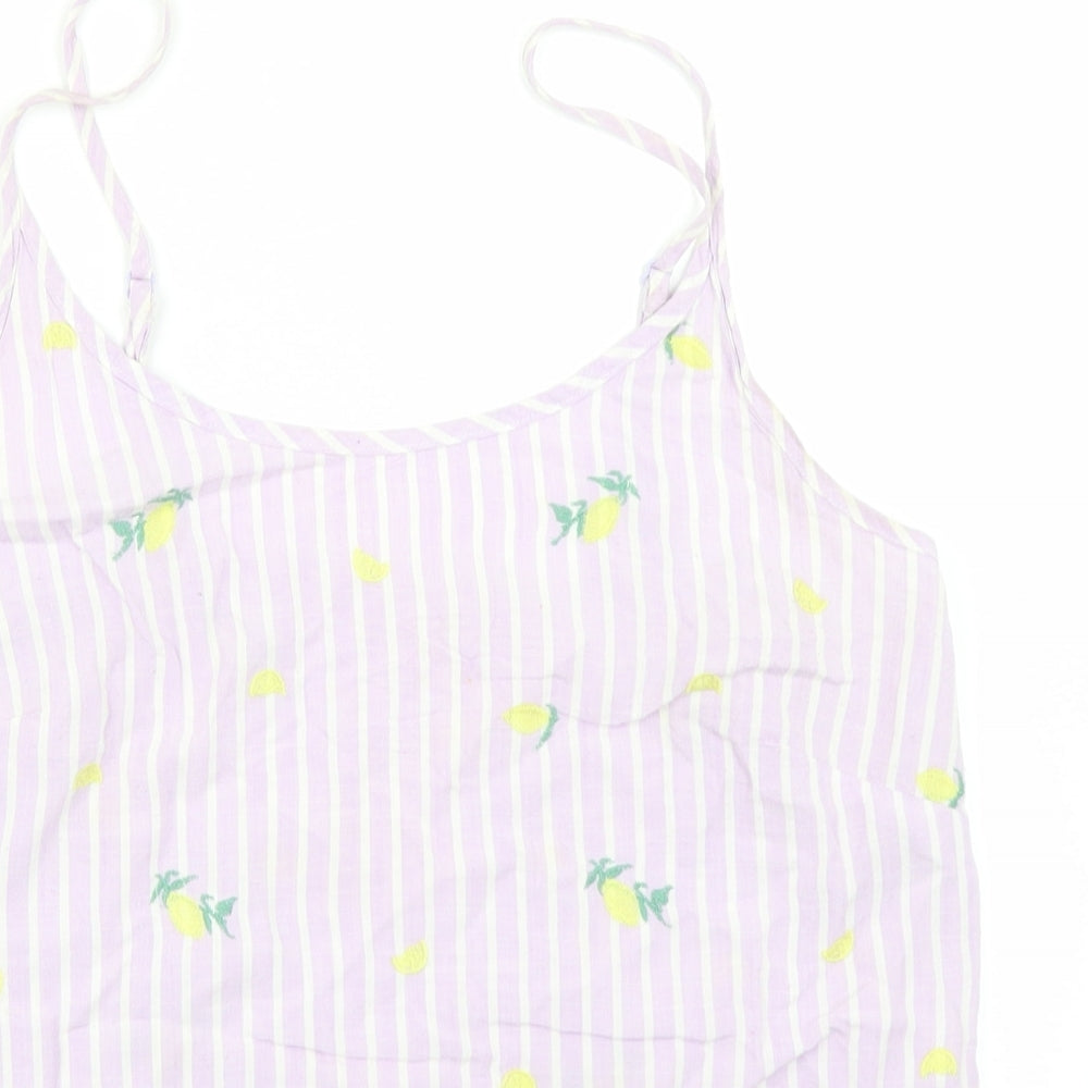 Nutmeg Womens Purple Striped  Camisole T-Shirt Size 12