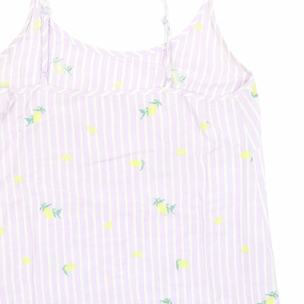 Nutmeg Womens Purple Striped  Camisole T-Shirt Size 12