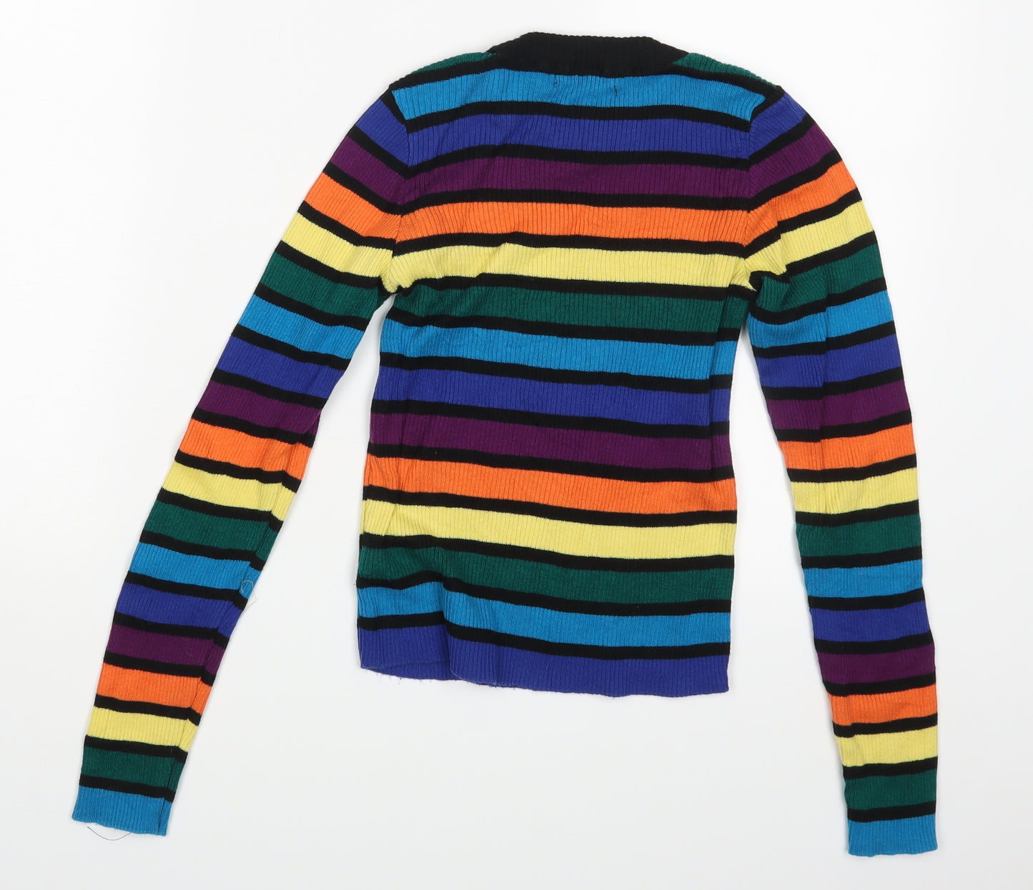 Primark Womens Multicoloured Striped  Pullover Jumper Size 4