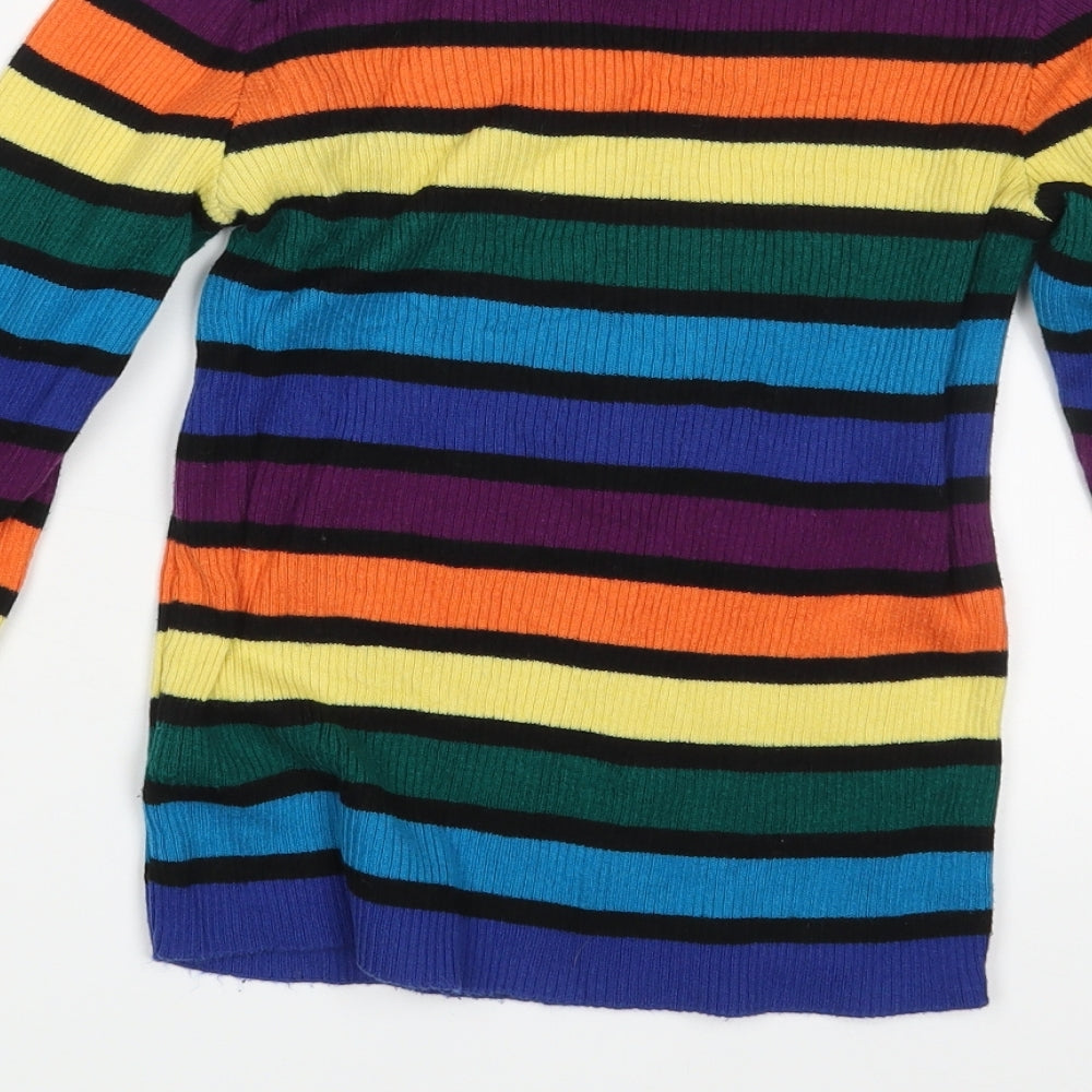 Primark Womens Multicoloured Striped  Pullover Jumper Size 4