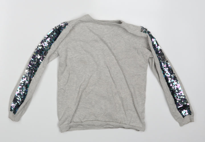 Primark Girls Grey   Pullover Sweatshirt Size 8-9 Years