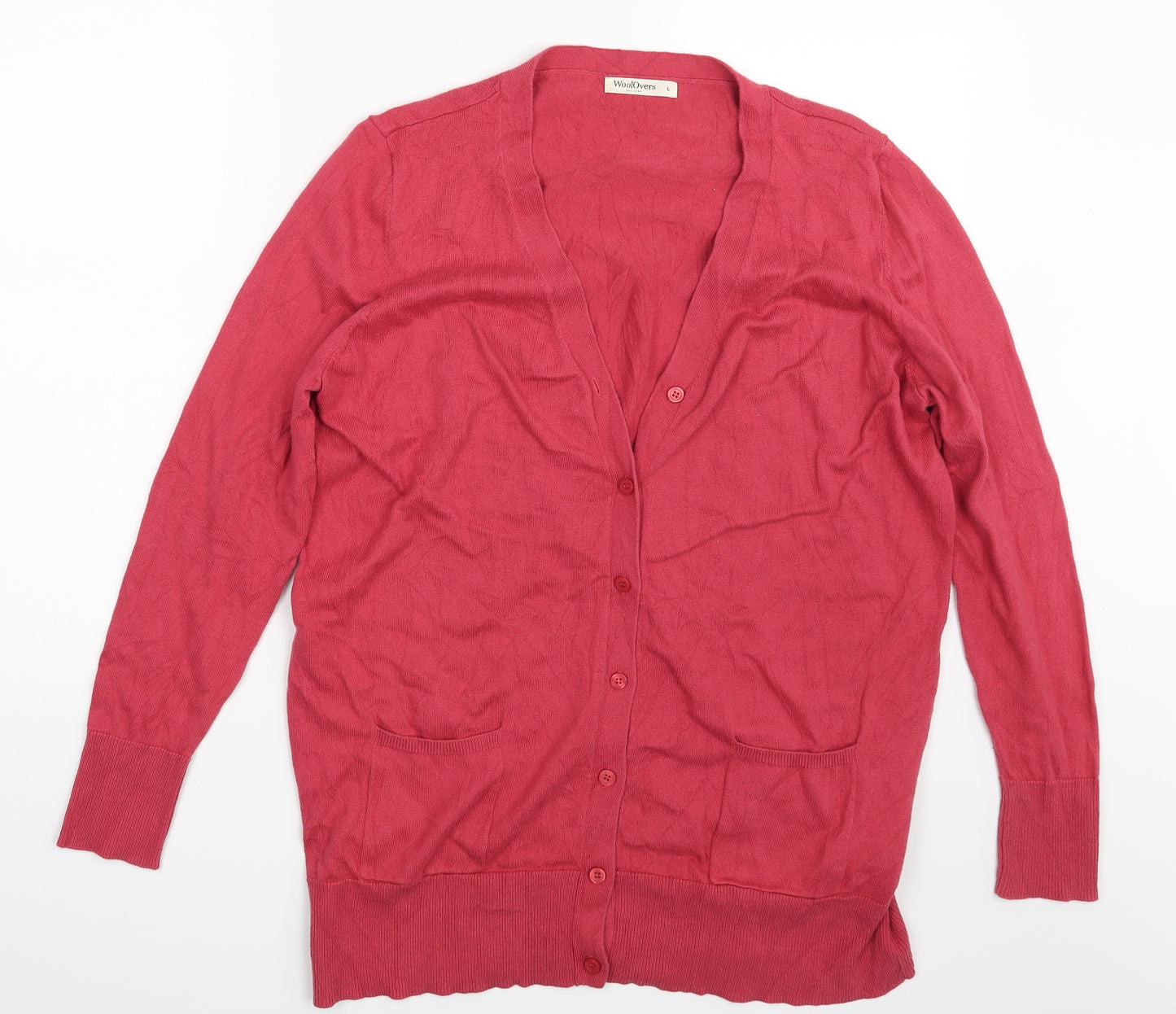 Woolovers Womens Pink   Cardigan Jumper Size L