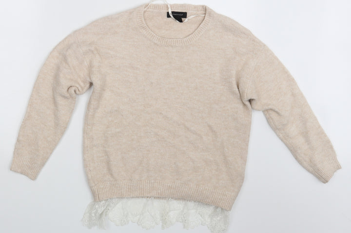 Atmosphere Womens Beige Floral  Pullover Jumper Size 10