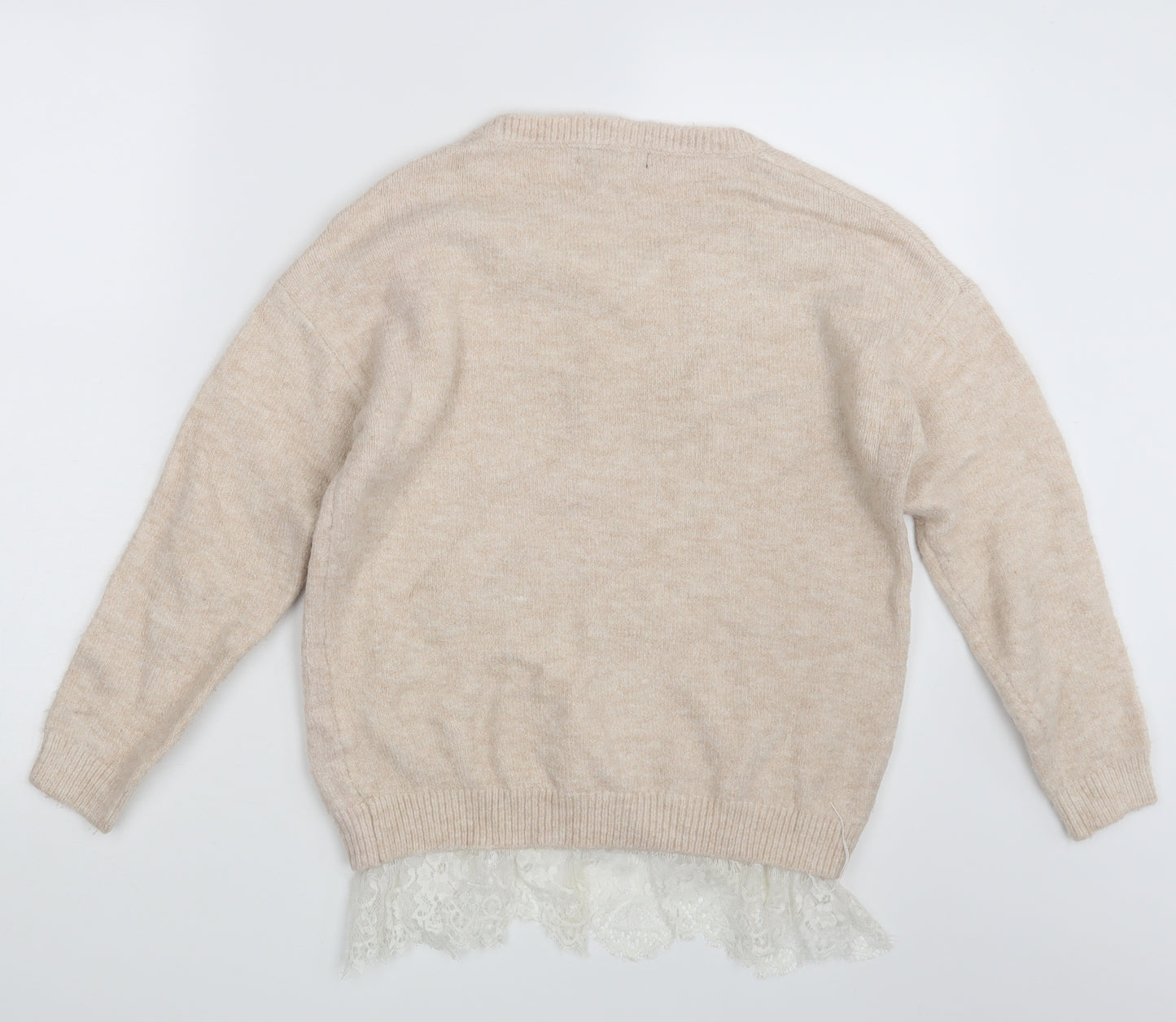 Atmosphere Womens Beige Floral  Pullover Jumper Size 10