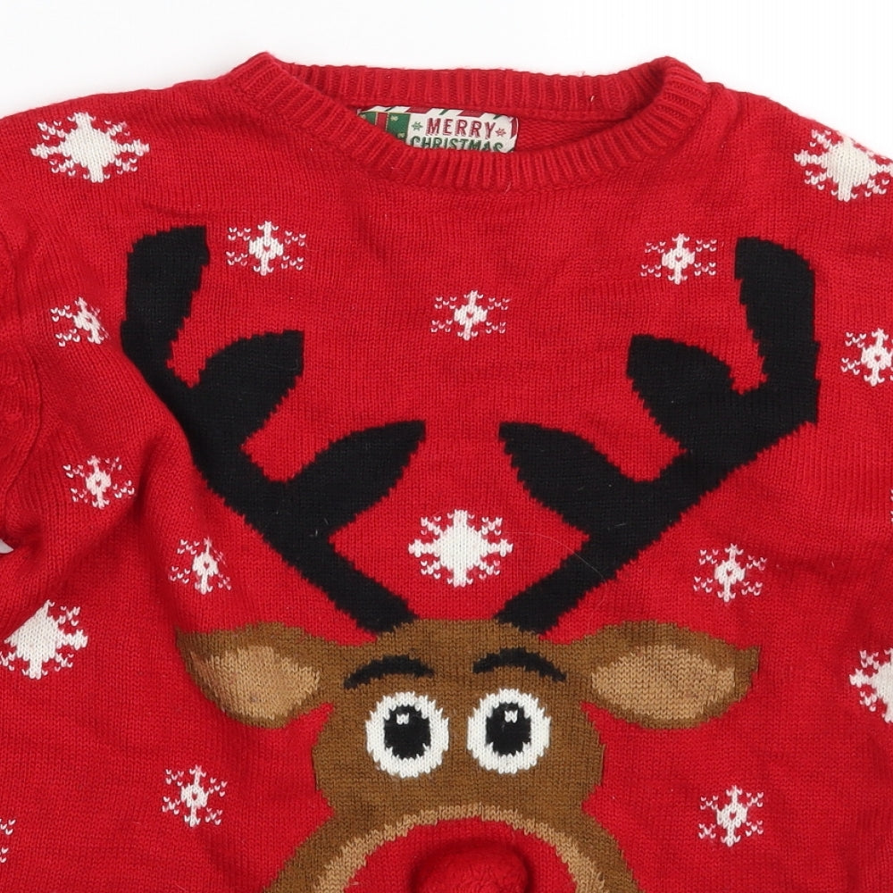 Christmas  Mens Red   Pullover Jumper Size S  - Christmas Jumper