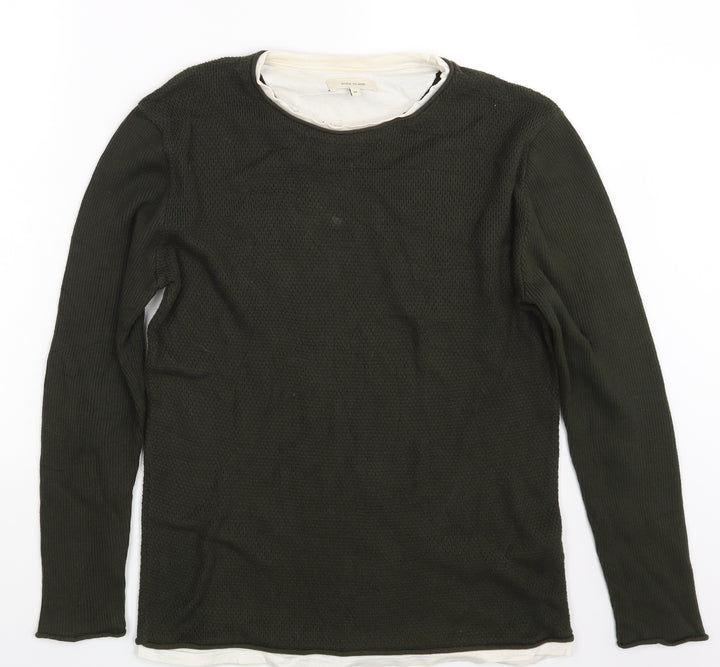 River Island Mens Green Pullover Sweatshirt Size M
