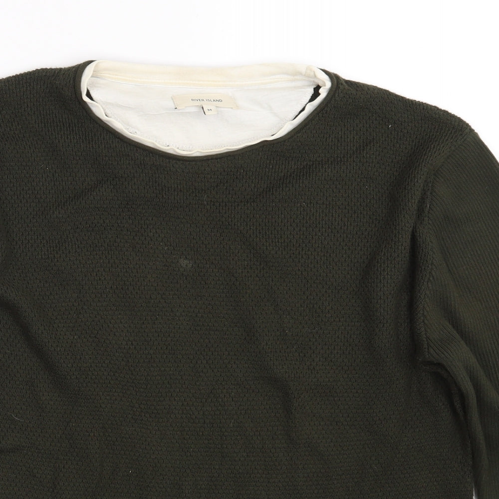 River Island Mens Green   Pullover Sweatshirt Size M