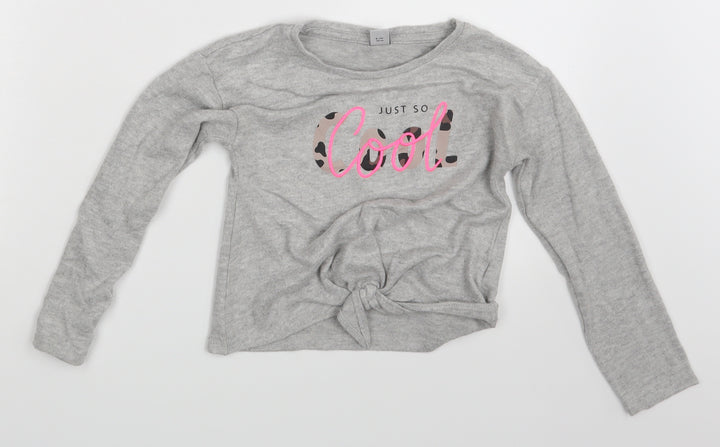 TU Girls Grey Pullover T-Shirt Size 5 Years