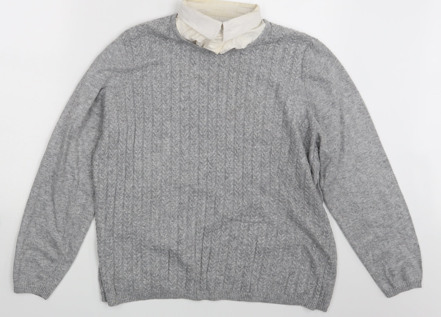 Bonmarché Womens Grey   Pullover Jumper Size L