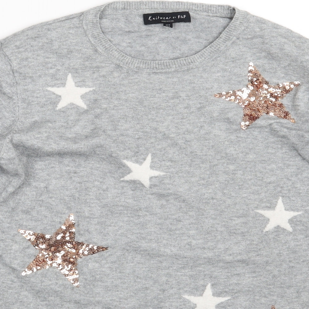 F&F Womens Grey   Pullover Jumper Size 12