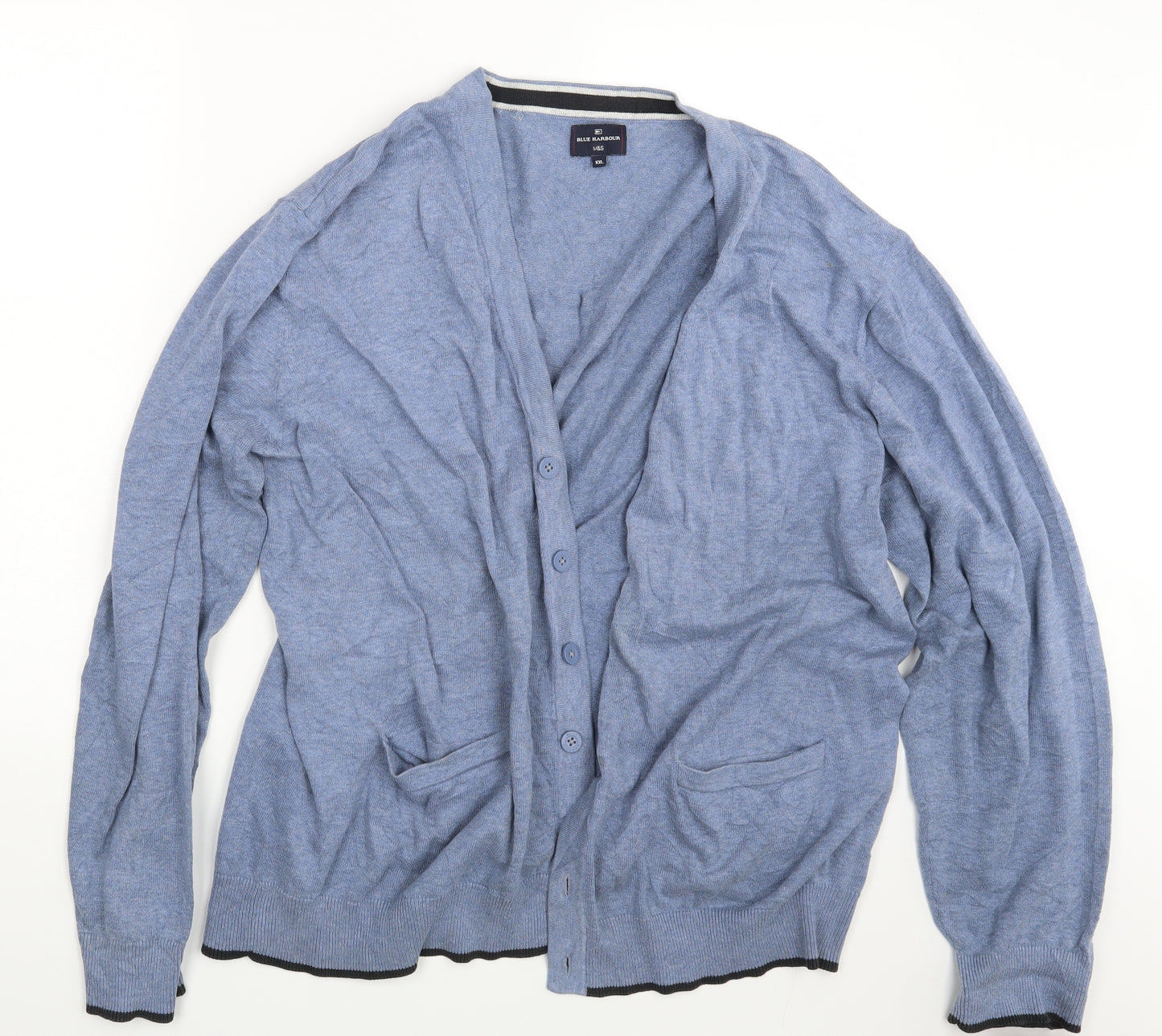 Blue Harbour Mens Blue   Cardigan Jumper Size 2XL
