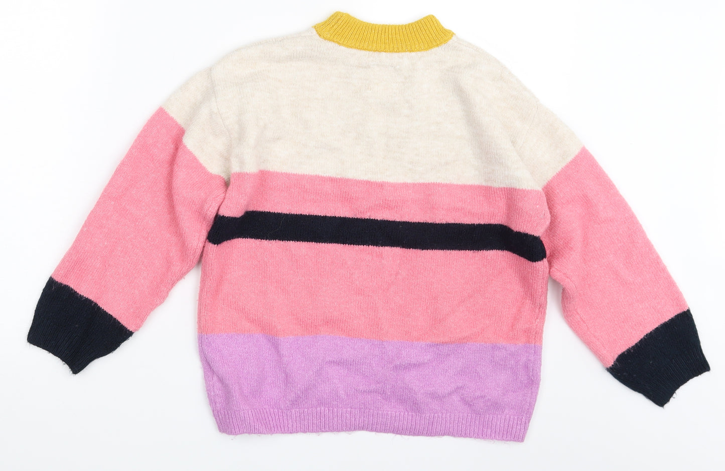 Zara Girls Multicoloured Striped  Pullover Jumper Size 10 Years