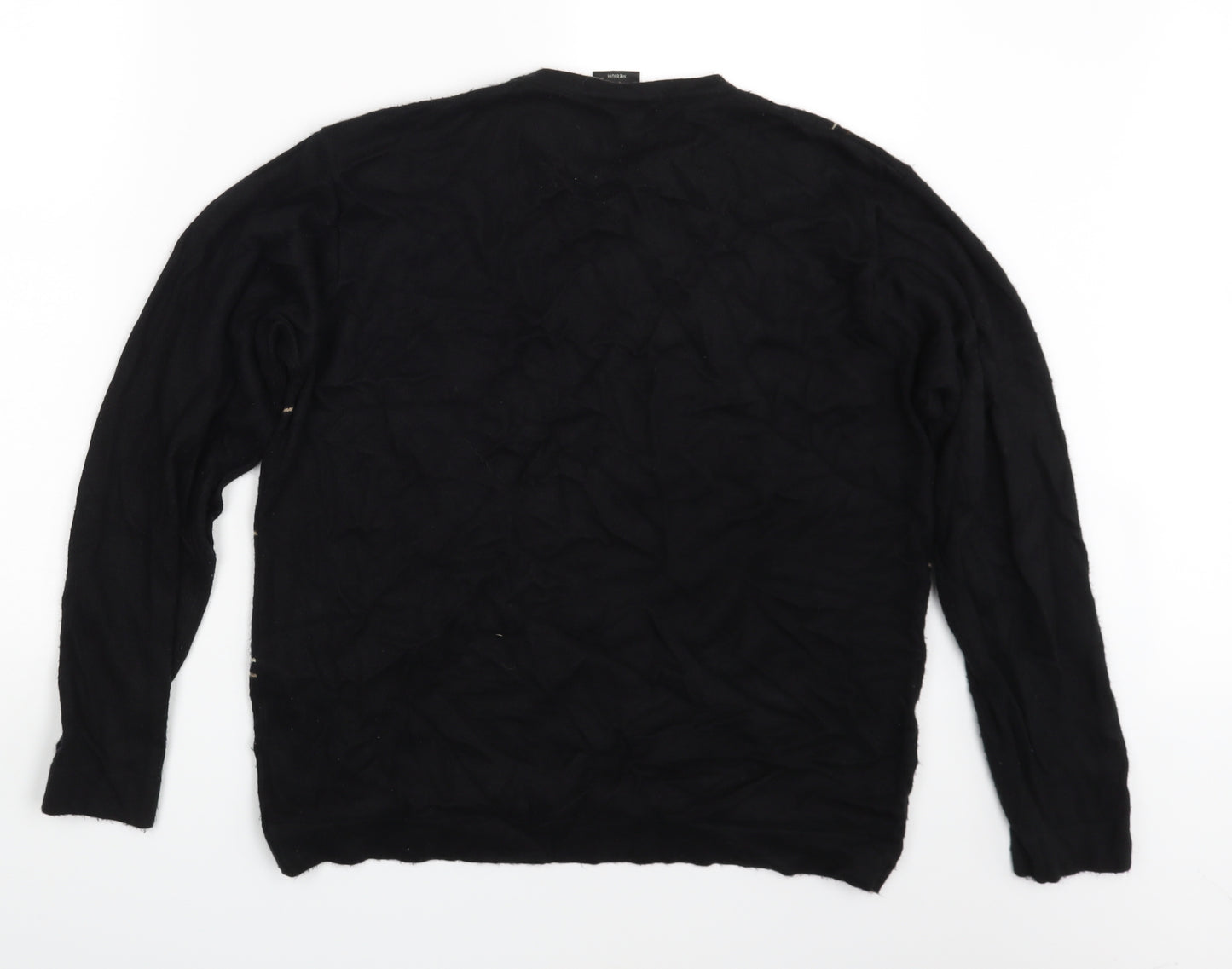 NEXT Mens Black Check  Pullover Sweatshirt Size M