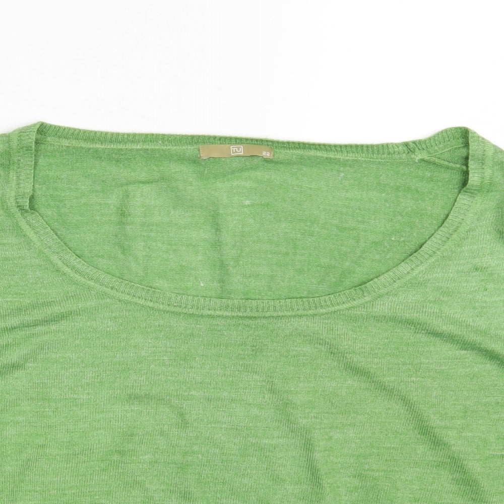 TU Womens Green   Pullover Sweatshirt Size 22