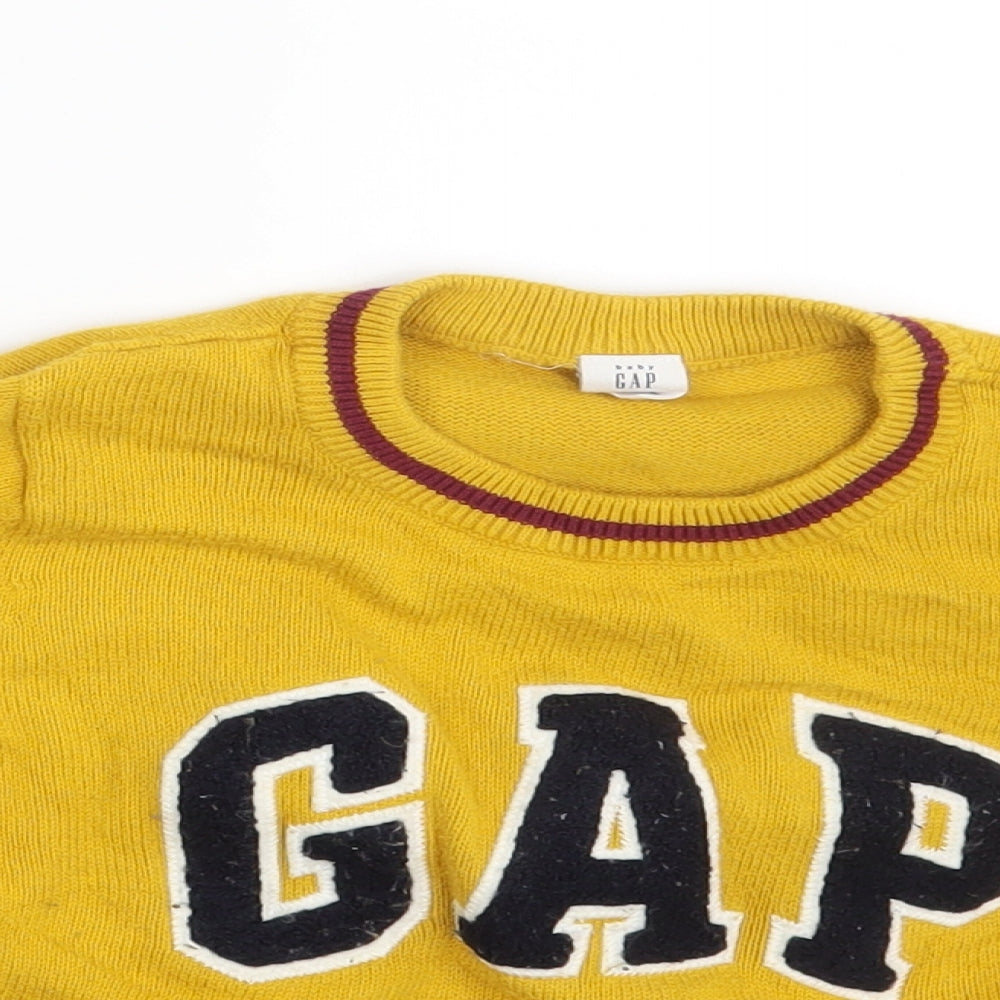 Gap Boys Yellow Striped  Pullover Jumper Size 3 Years