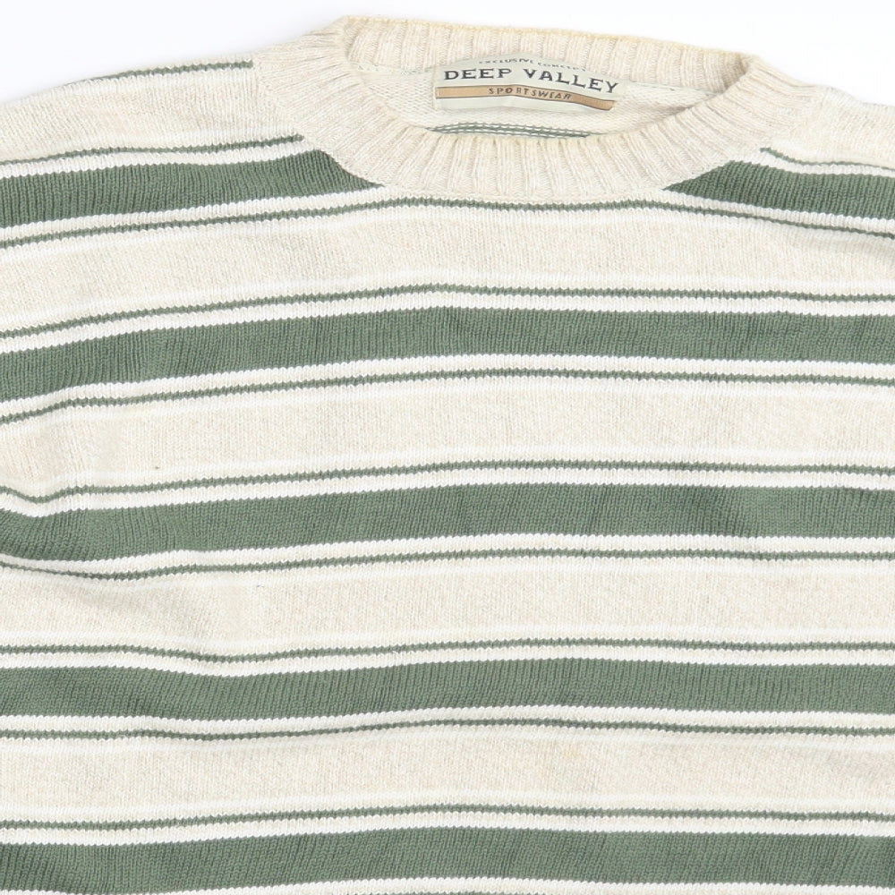 Deep Valley Mens Multicoloured Striped  Pullover Jumper Size XL