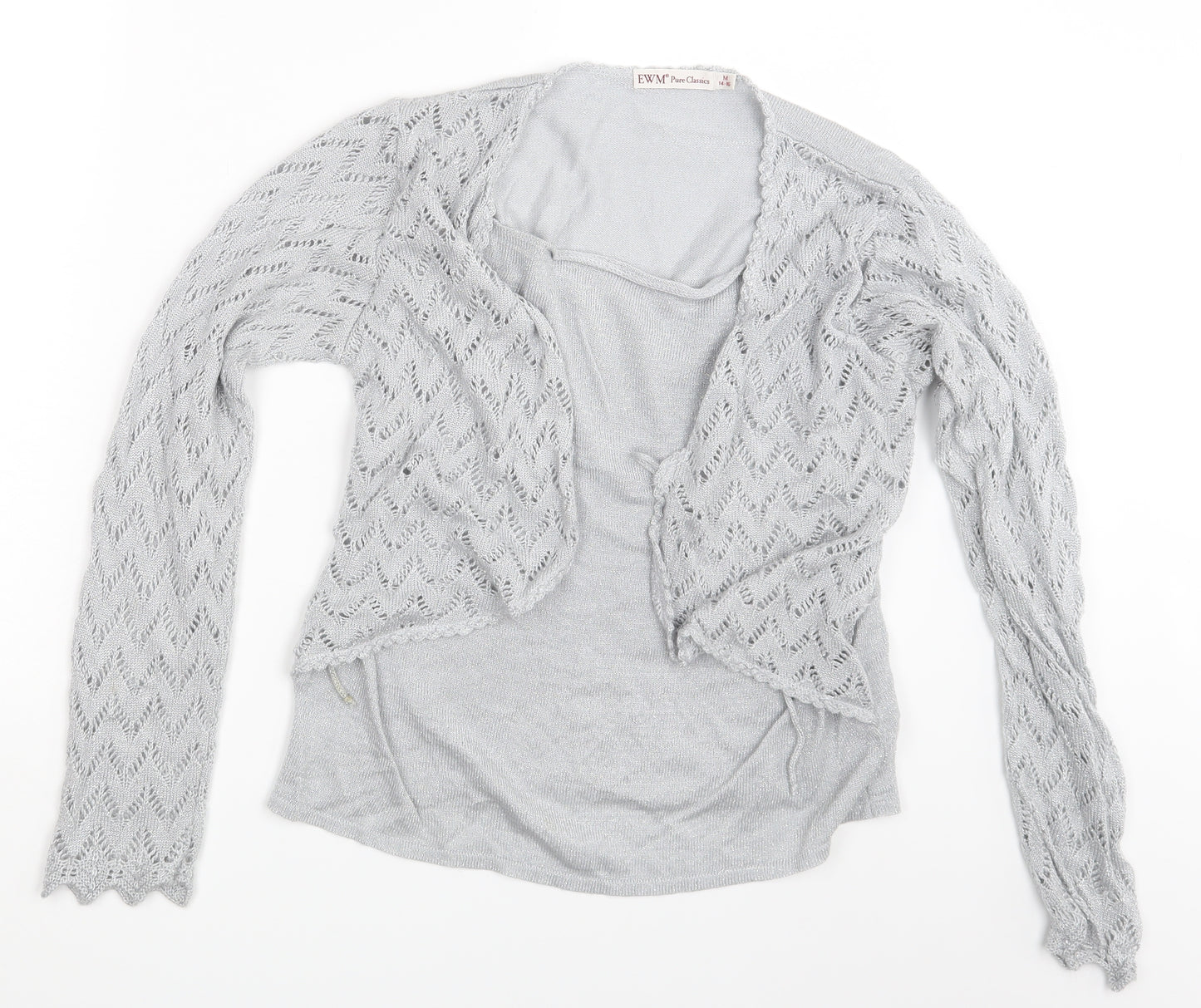 EWM Pure Classics Womens Grey   Pullover Sweatshirt Size 14