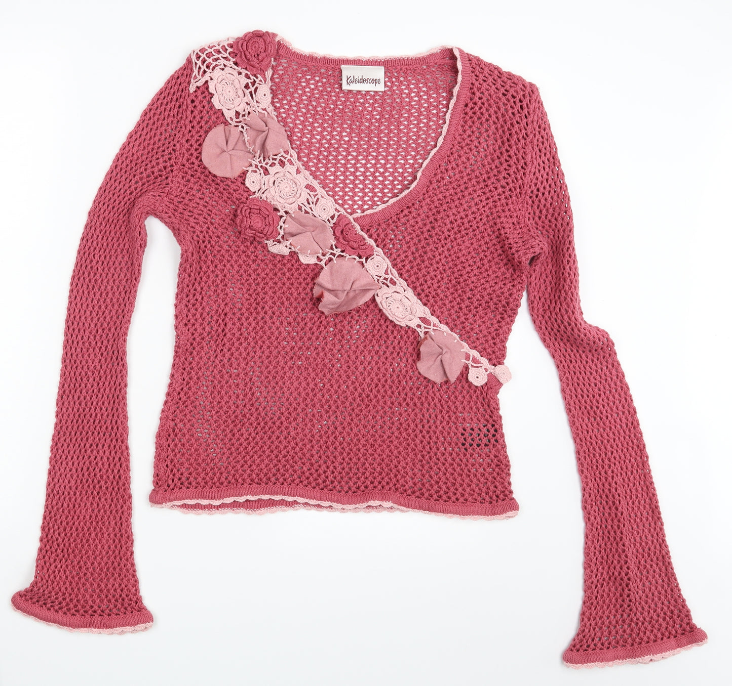 Kaleidescope Womens Pink Floral  Pullover Jumper Size 16