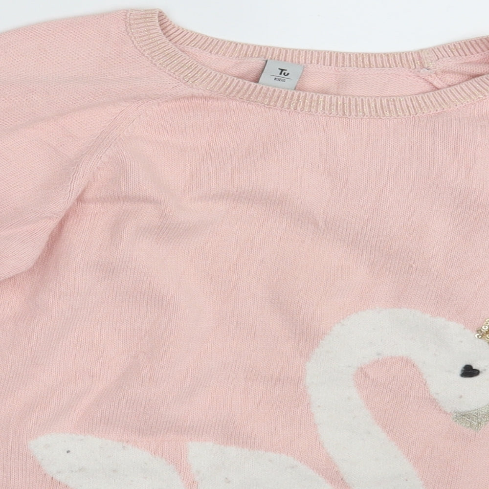 TU Girls Pink   Pullover Jumper Size 12 Years