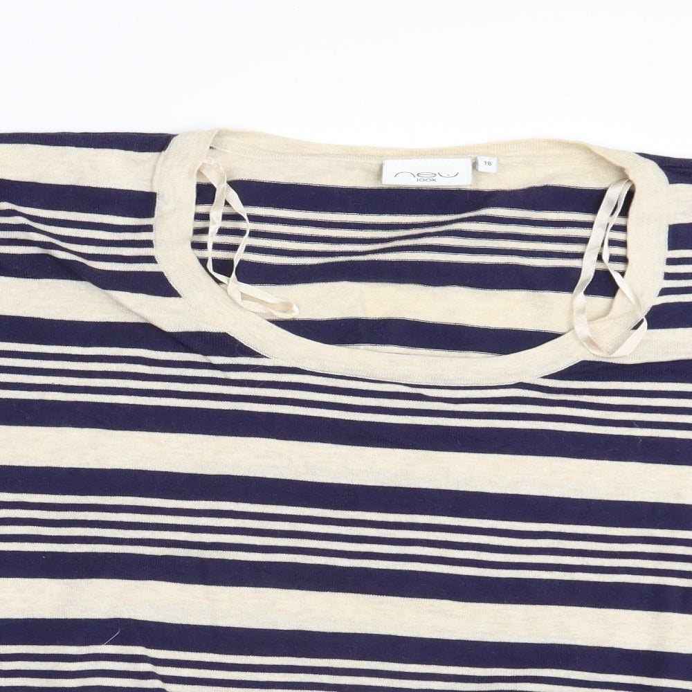 New Look Womens Multicoloured Striped  Pullover Sweatshirt Size 18