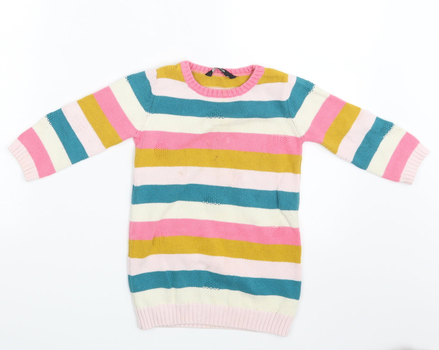 George Girls Multicoloured Striped  Pullover Jumper Size 2 Years  - Size 1-2Y