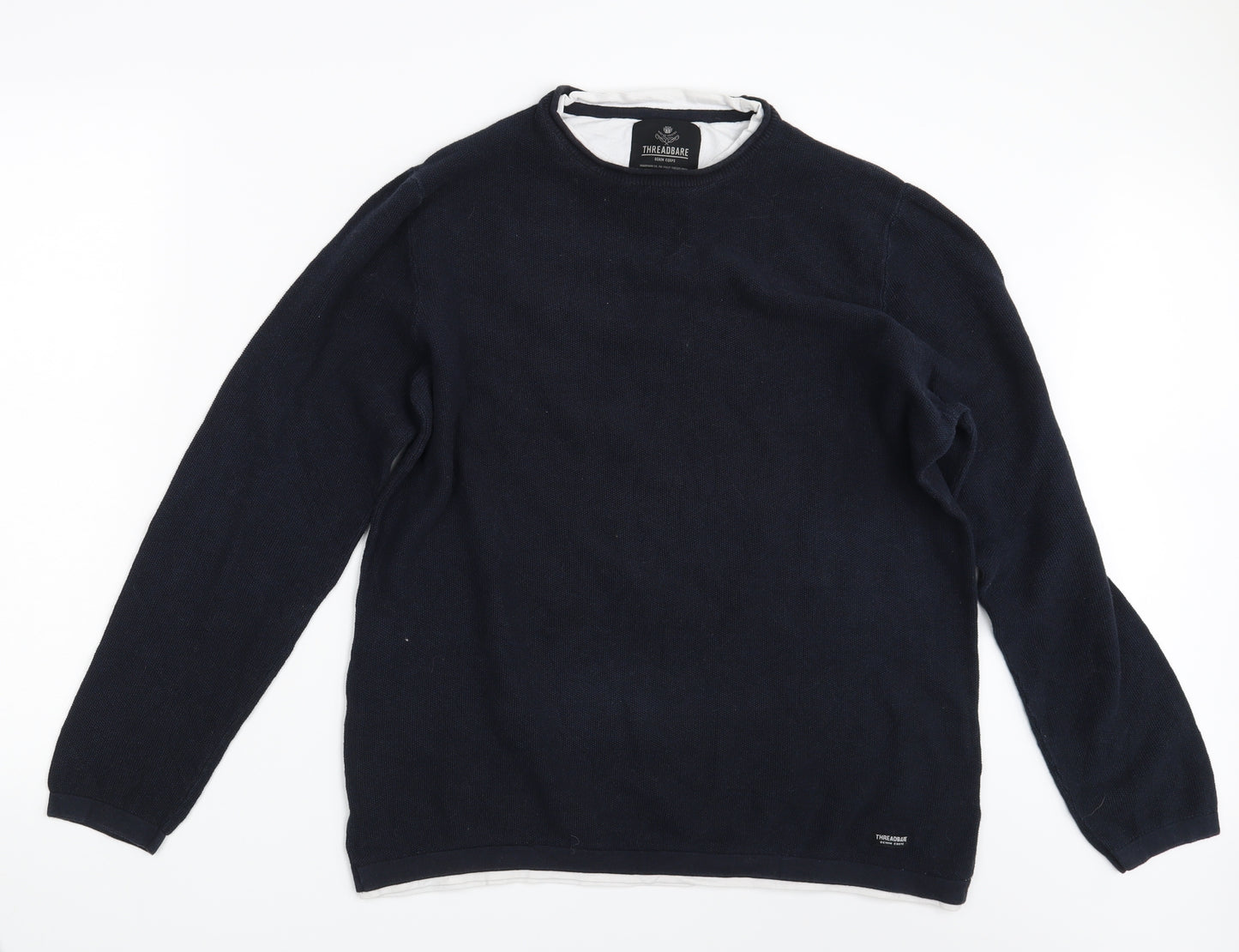 Threadbare Mens Blue   Pullover Sweatshirt Size XL