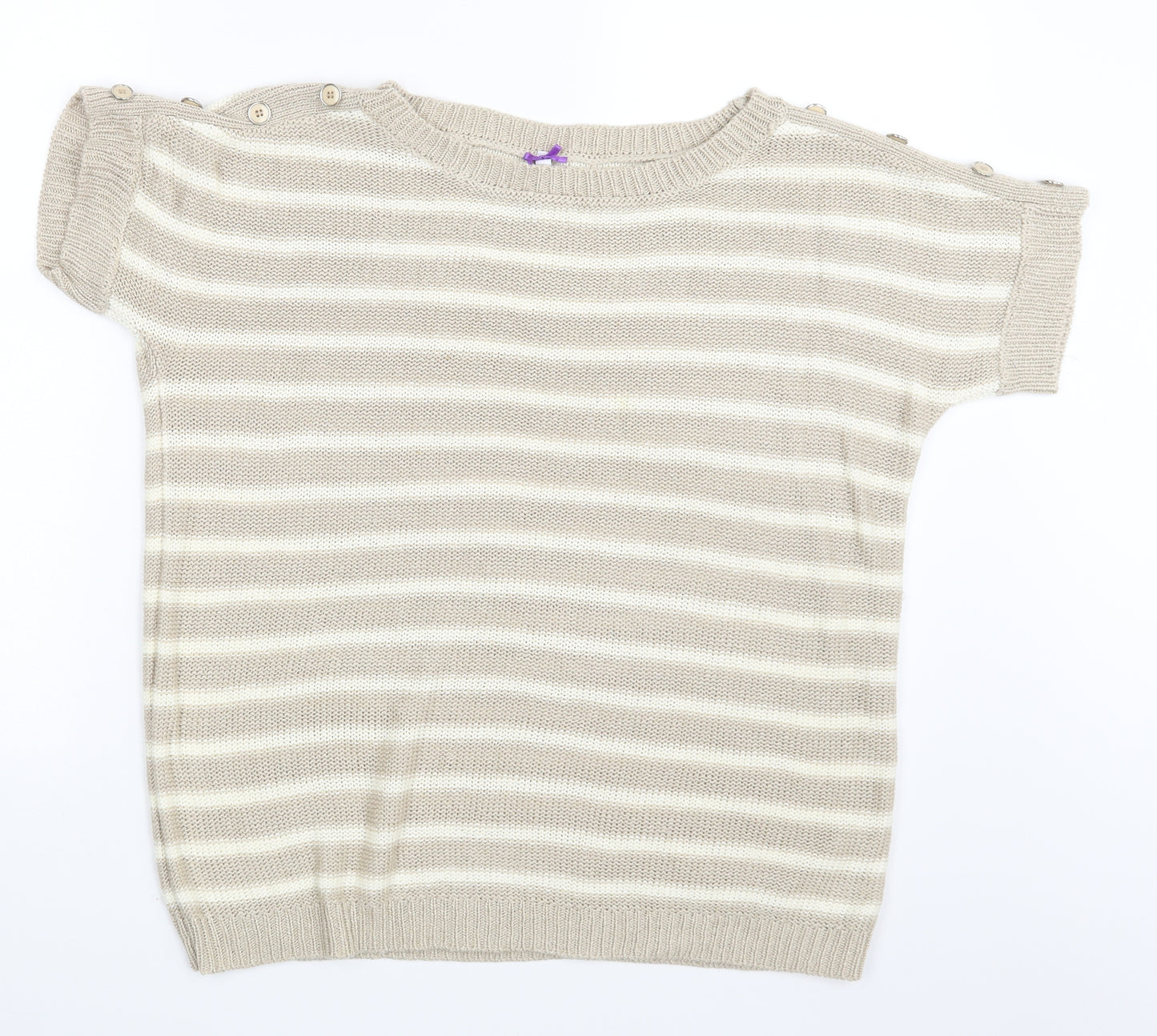 BHS Womens Beige Striped  Pullover Jumper Size 14