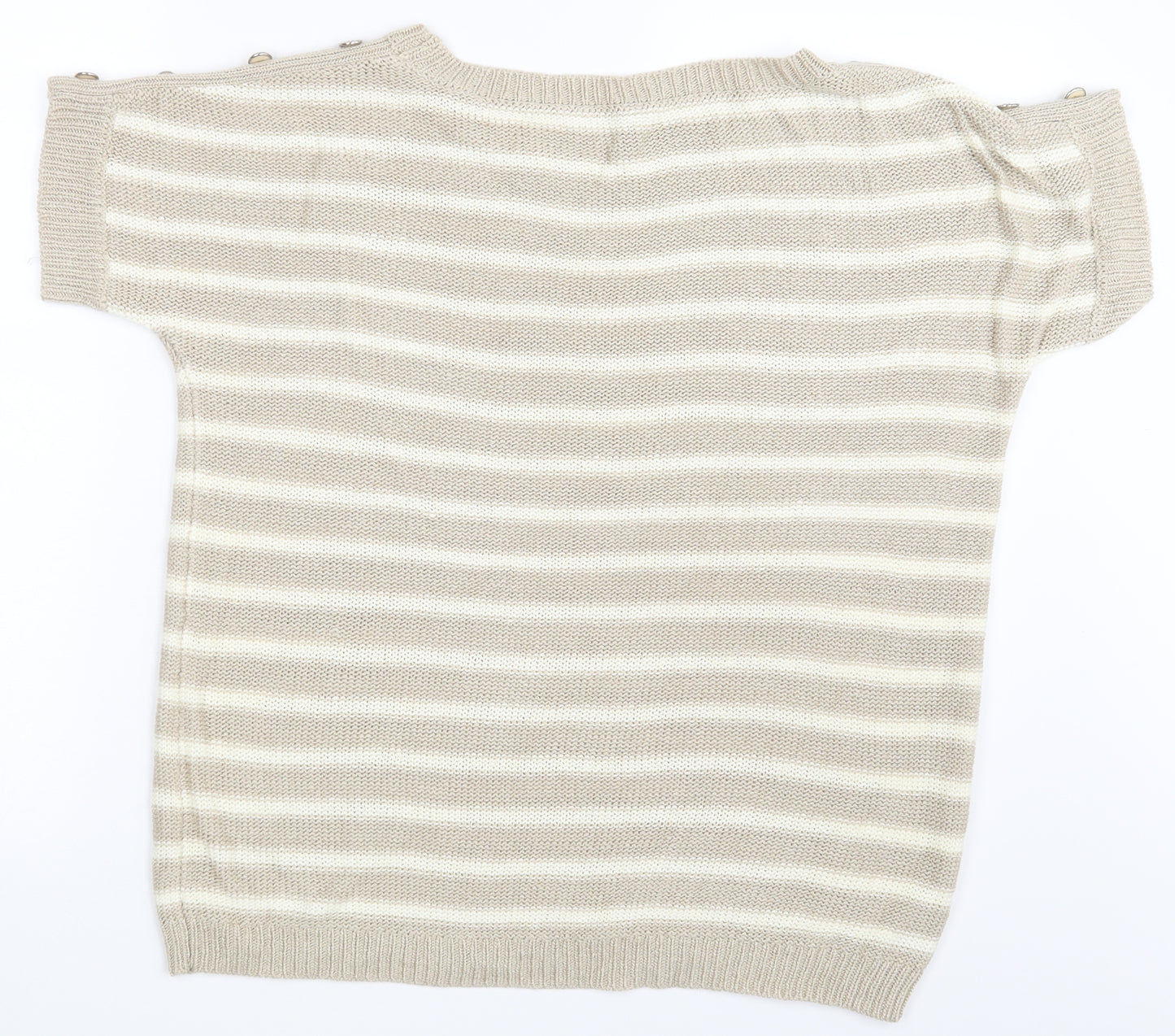 BHS Womens Beige Striped  Pullover Jumper Size 14