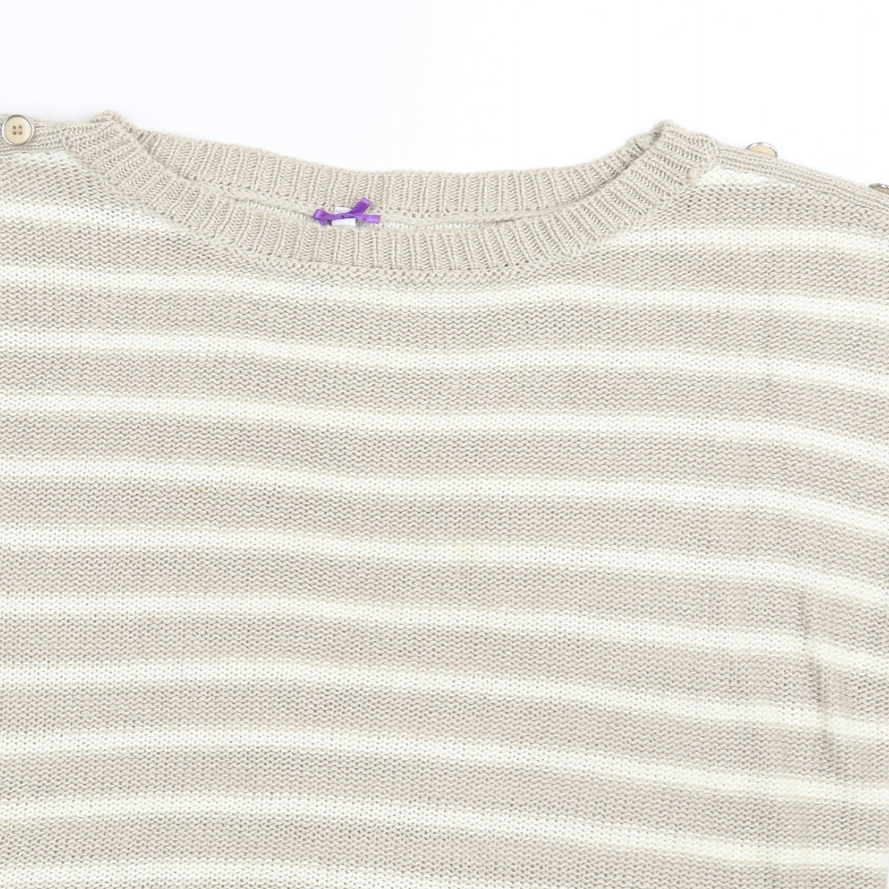 BHS Womens Beige Striped  Pullover Jumper Size 14