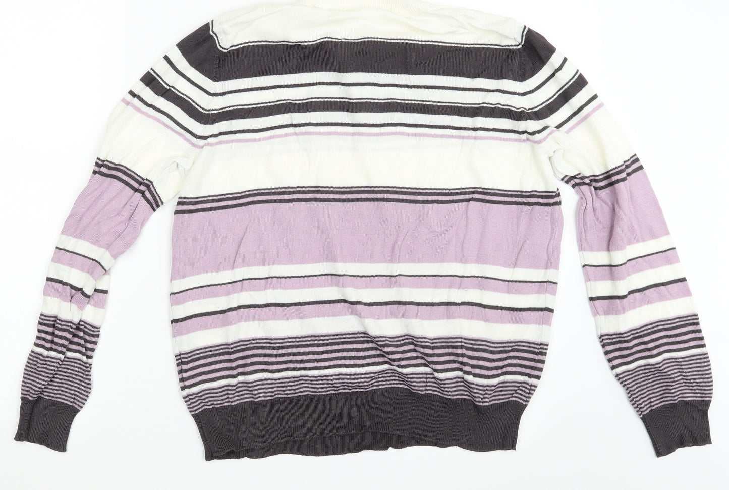 M&S Womens Multicoloured Striped  Pullover Sweatshirt Size 16