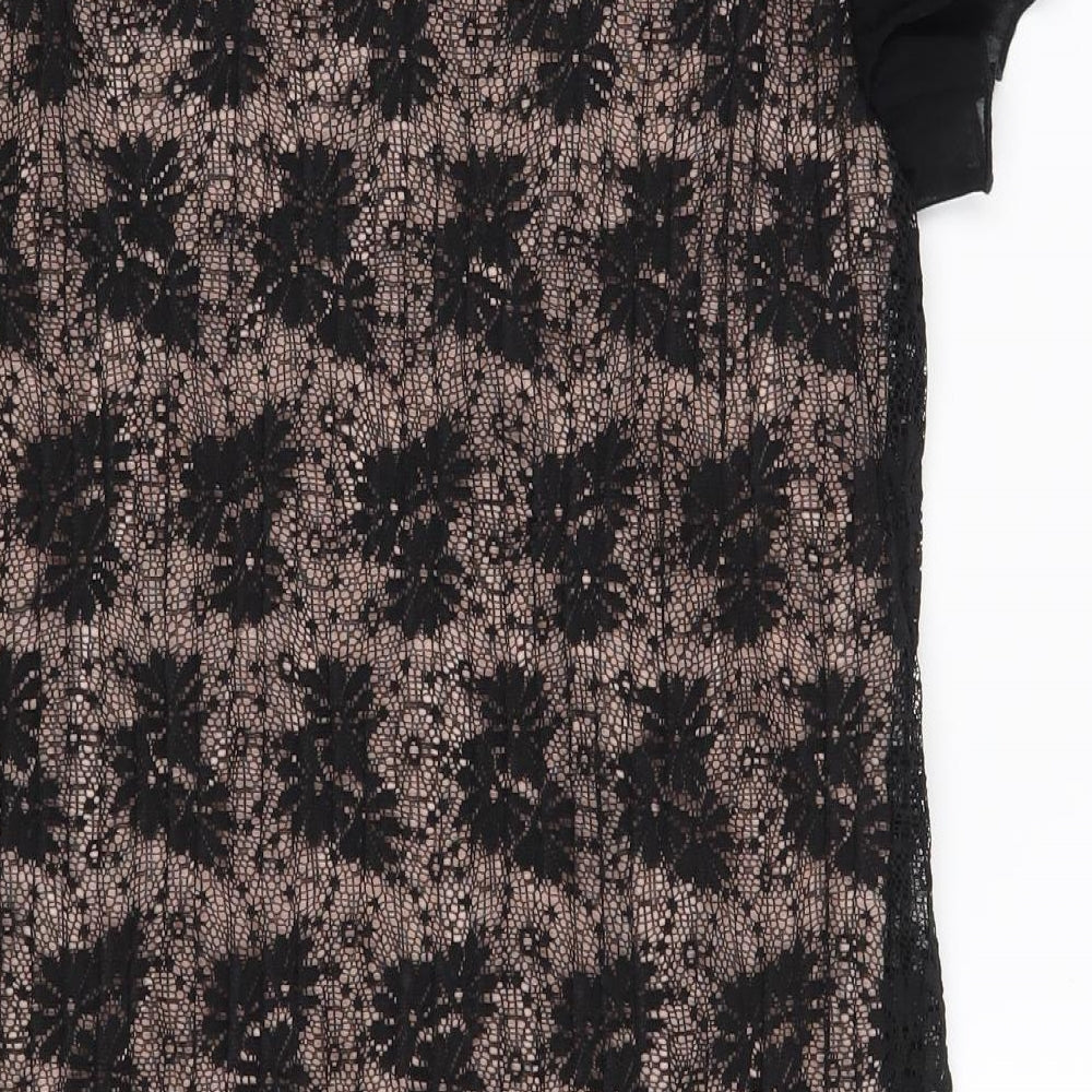 Zara Girls Black Floral  A-Line  Size 13-14 Years