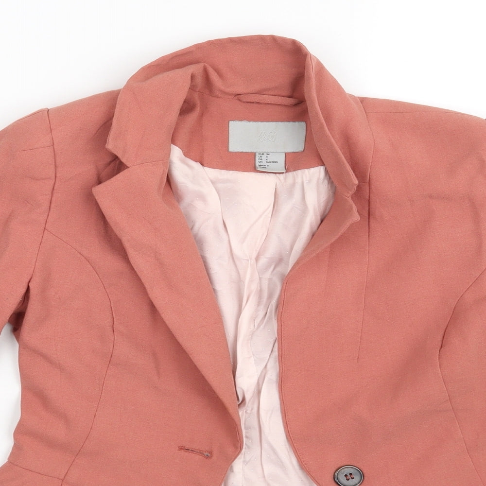 H&M Womens Orange   Jacket Blazer Size 6