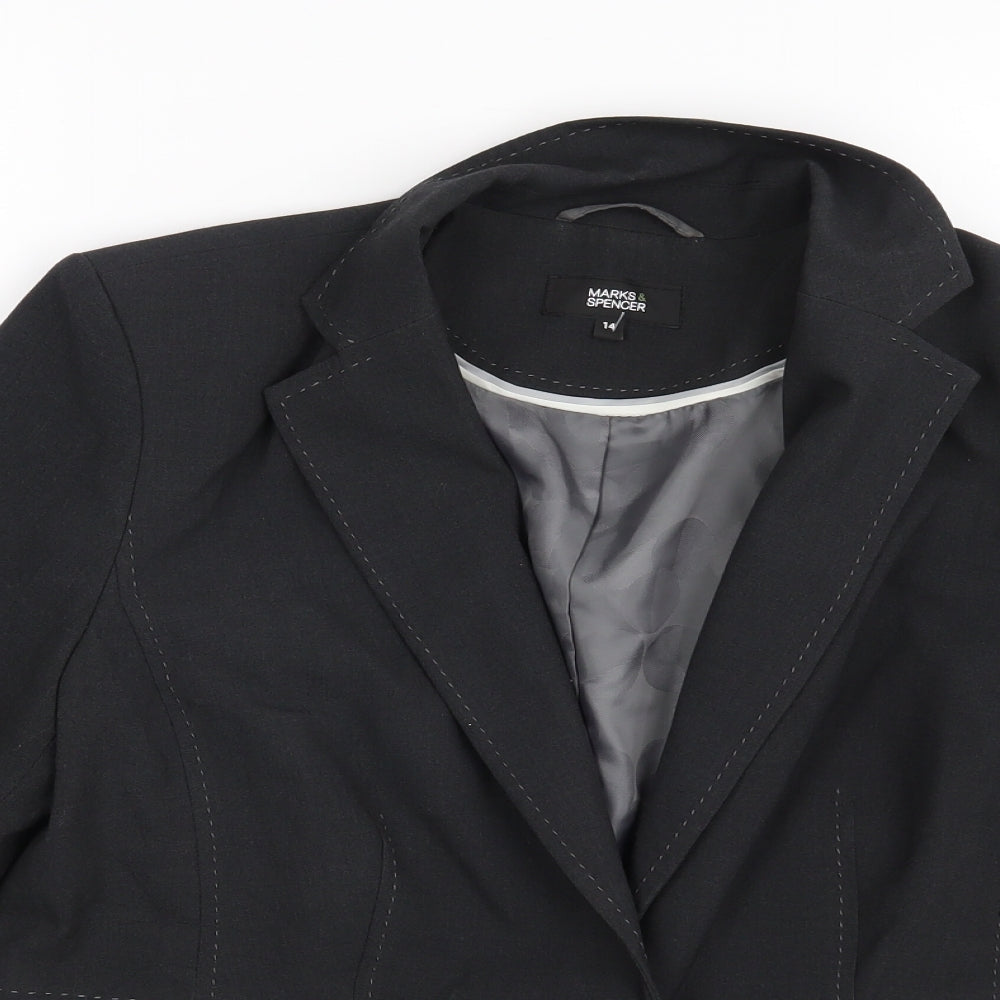 M&S Womens Grey   Jacket Blazer Size 14