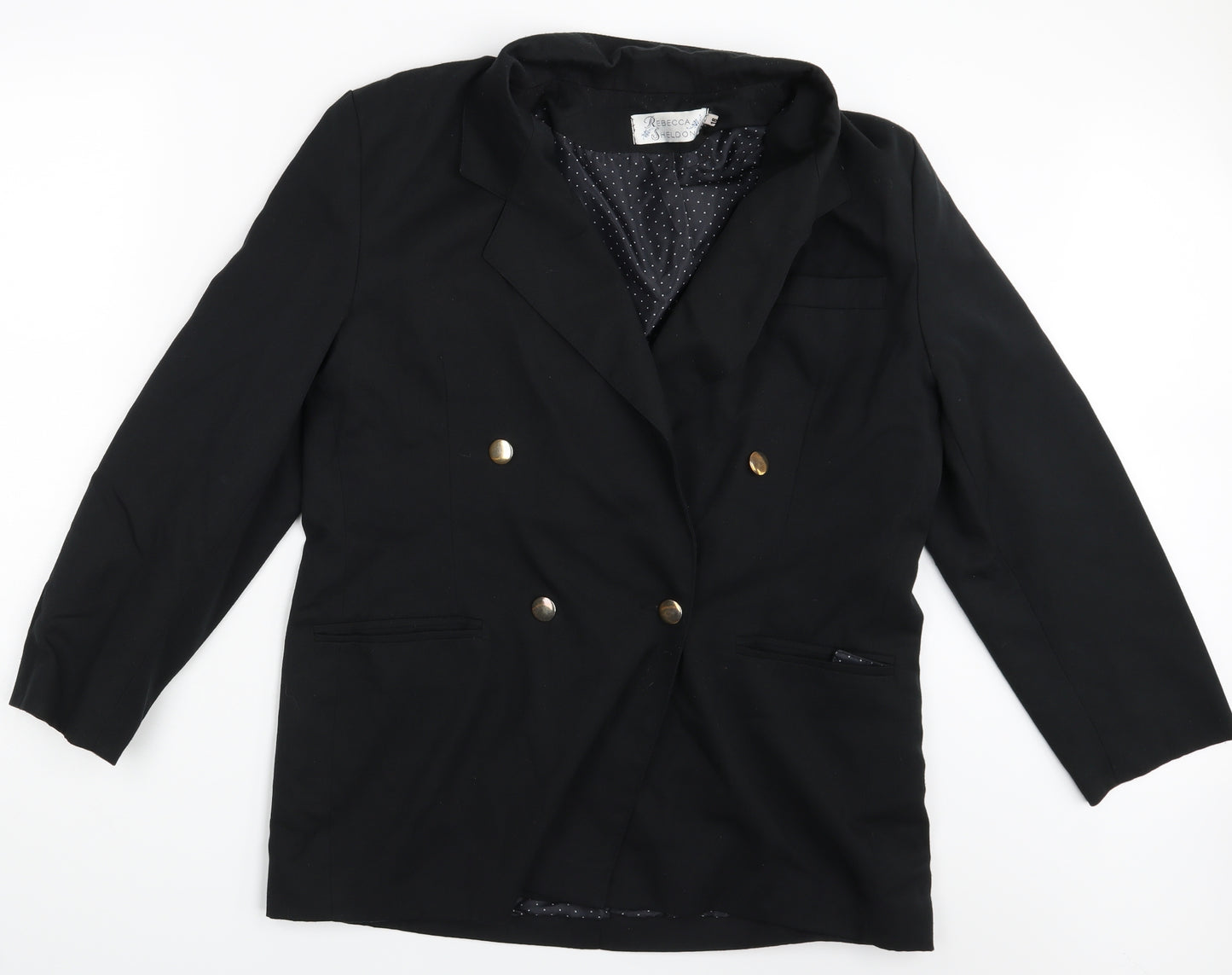 Rebecca Sheldon Womens Black   Jacket Blazer Size 16