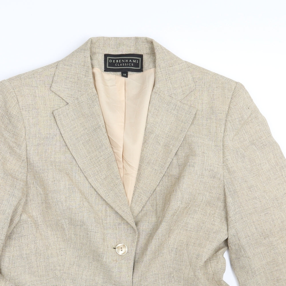 Debenhams Womens Gold   Jacket Blazer Size 12