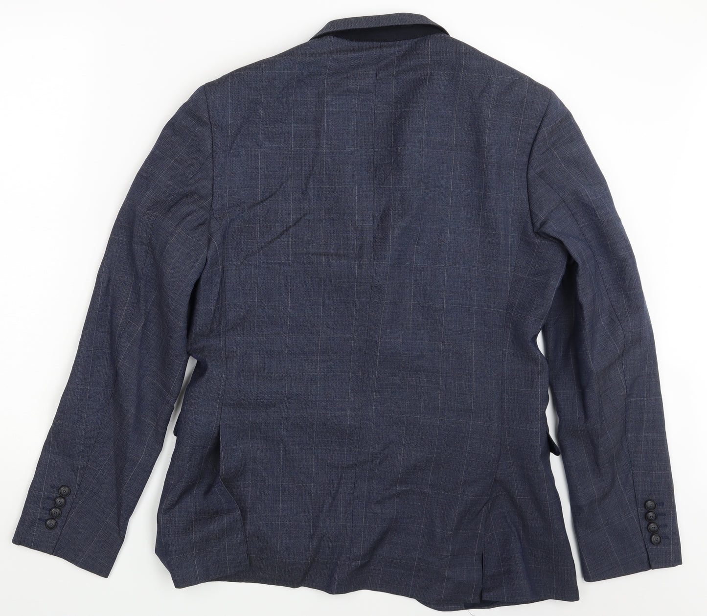 M&S Mens Blue Check  Jacket Blazer Size 40