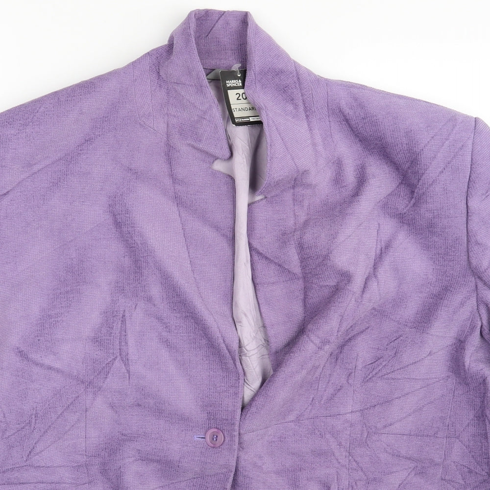 M&S Womens Purple   Jacket Blazer Size 20