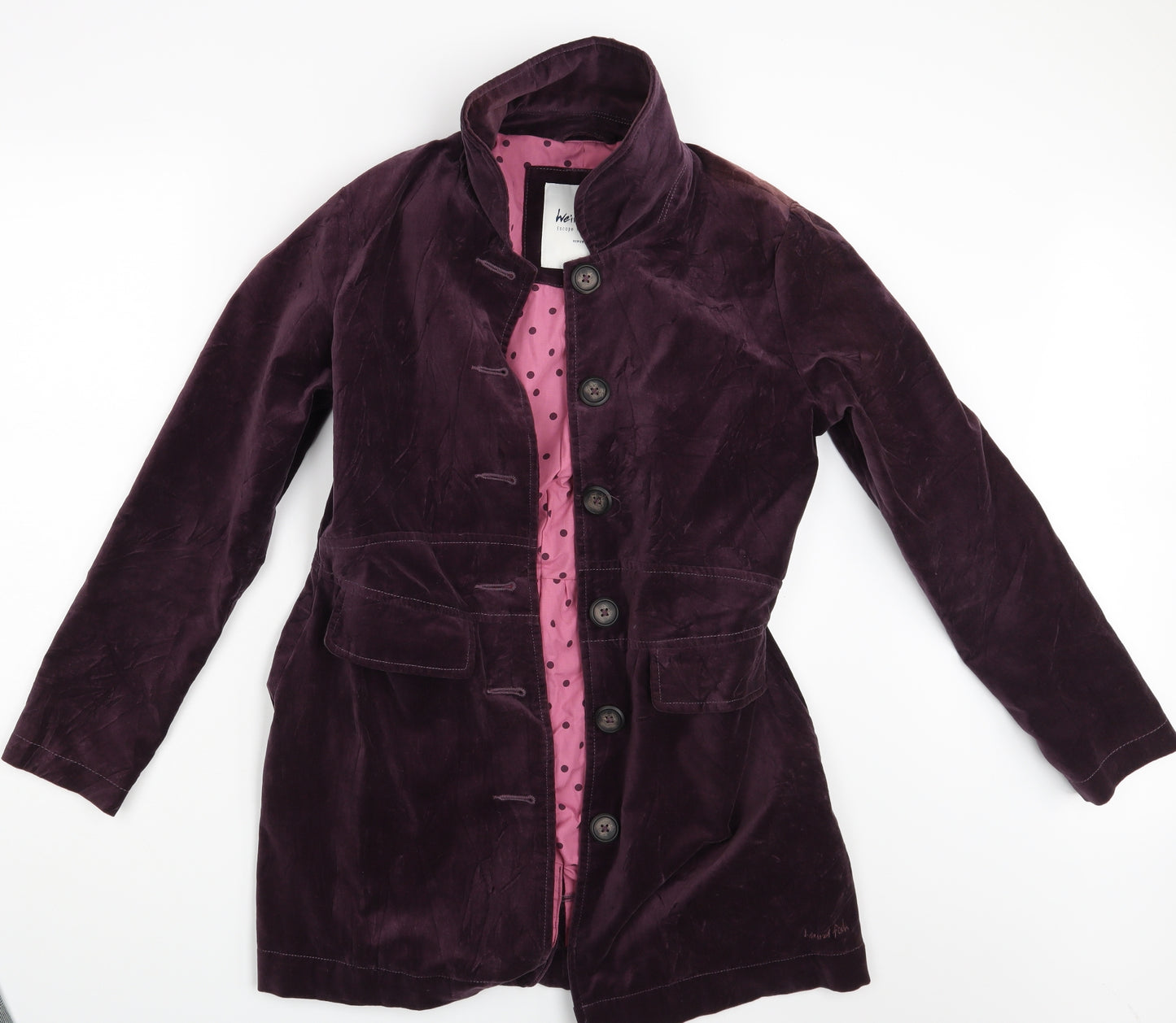 Weird Fish Womens Purple   Overcoat Coat Size 10