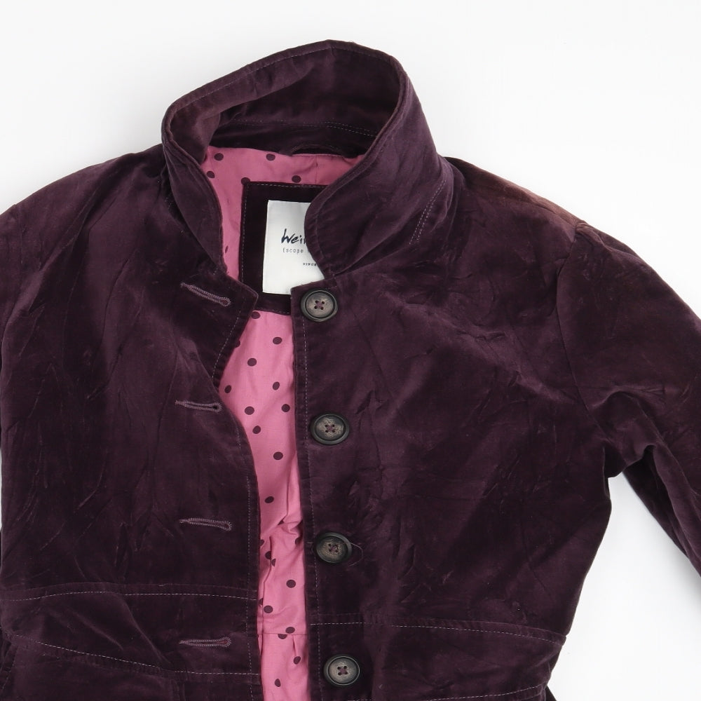 Weird Fish Womens Purple   Overcoat Coat Size 10