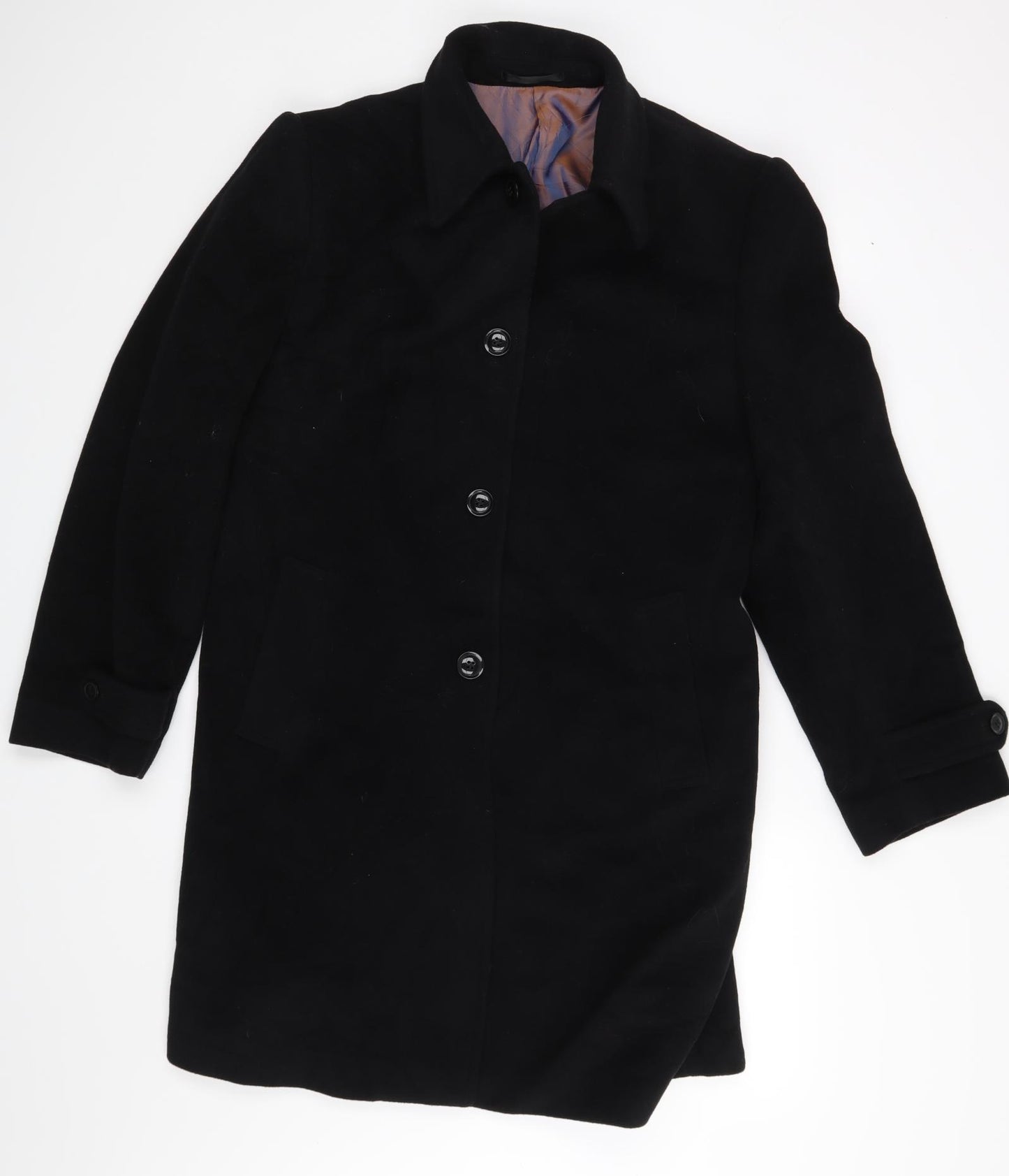 M&S Mens Black   Overcoat Coat Size M