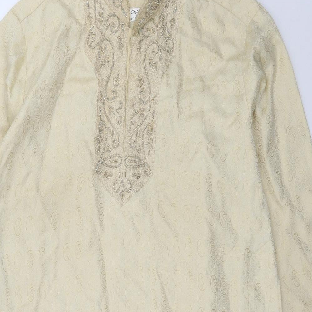 Stylish Mens Beige    T-Shirt Size L