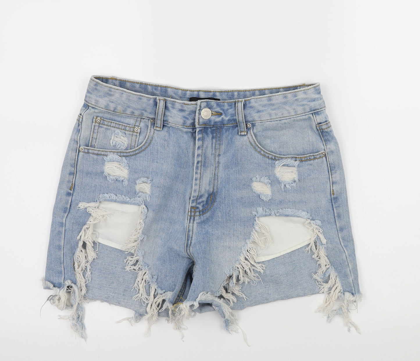 Momokrom Womens Blue  Denim Hot Pants Shorts Size 10 - Distressed