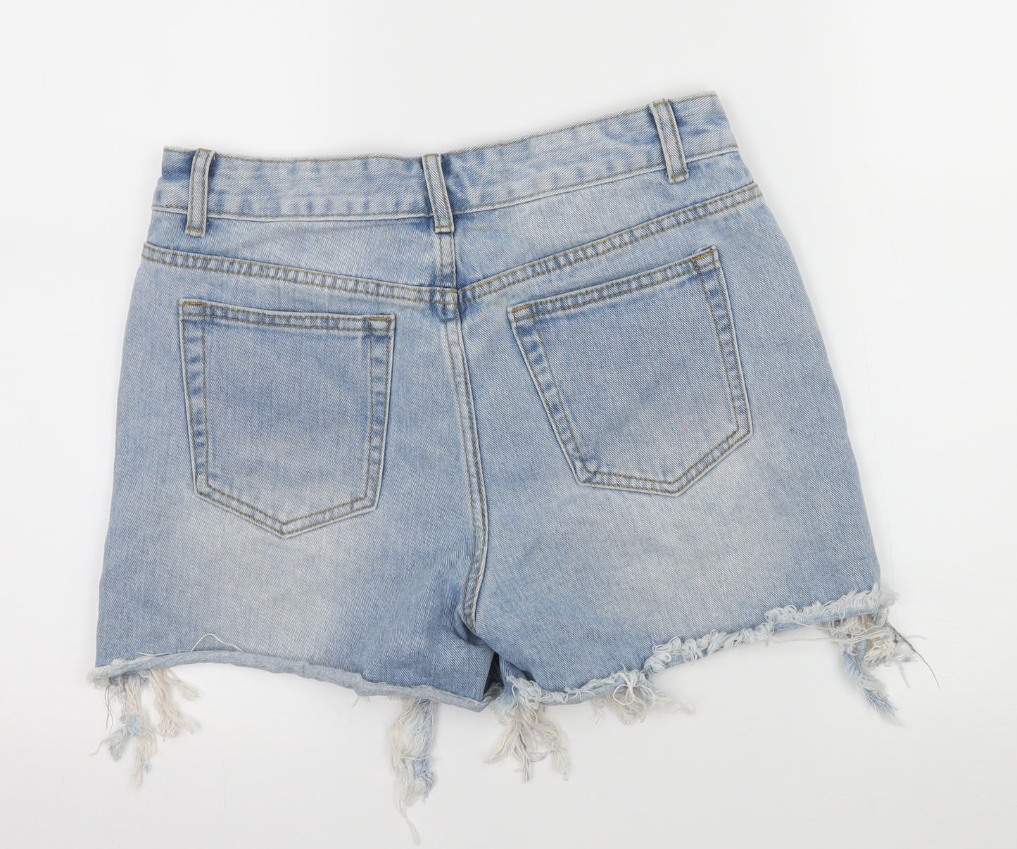 Momokrom Womens Blue  Denim Hot Pants Shorts Size 10 - Distressed