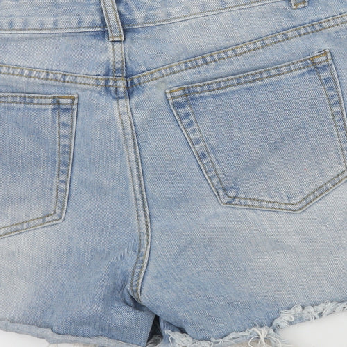 Momokrom Womens Blue  Denim Hot Pants Shorts Size 10 - Distressed