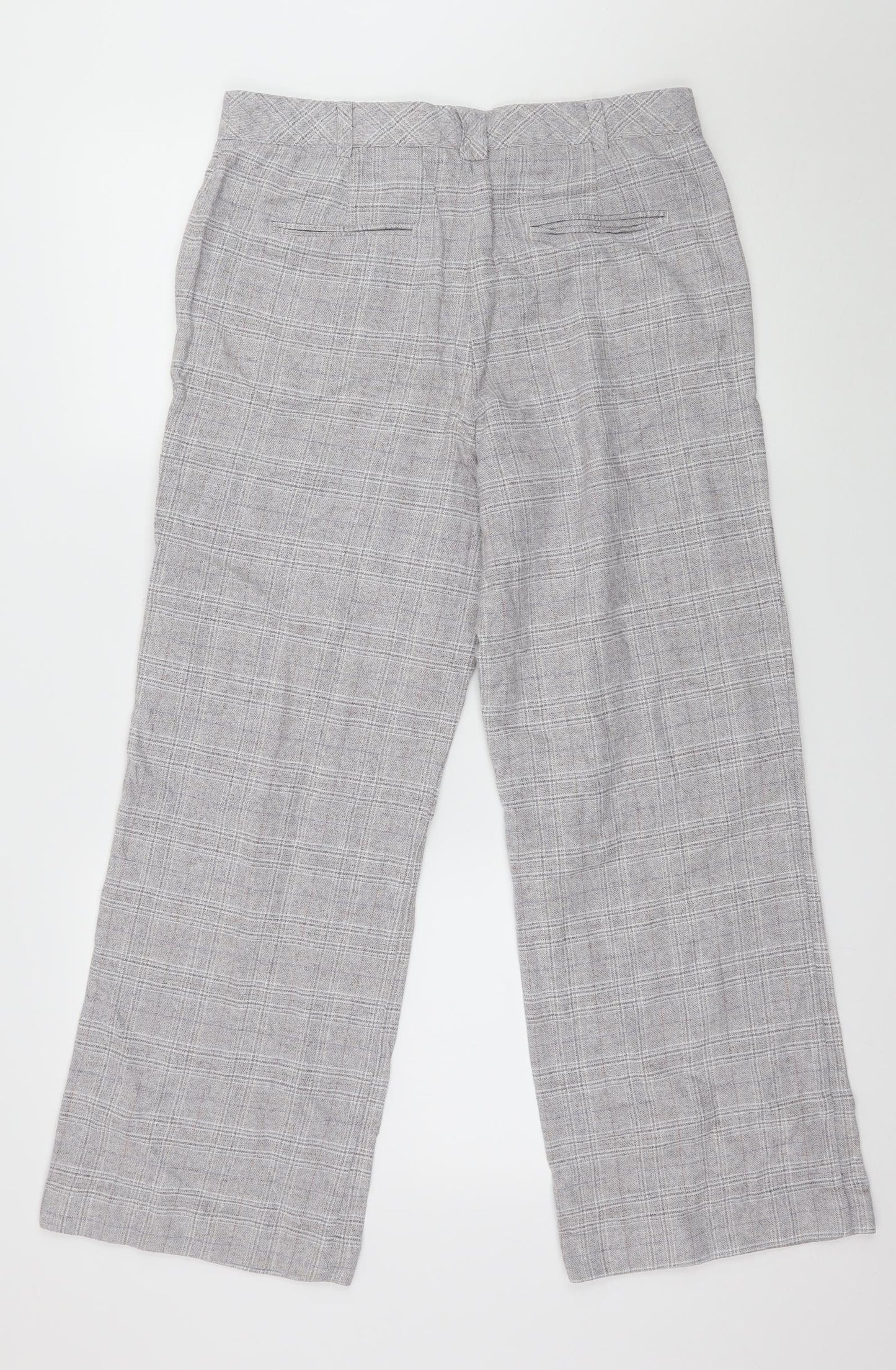 NEXT Womens Grey Plaid  Trousers  Size 10 L27 in