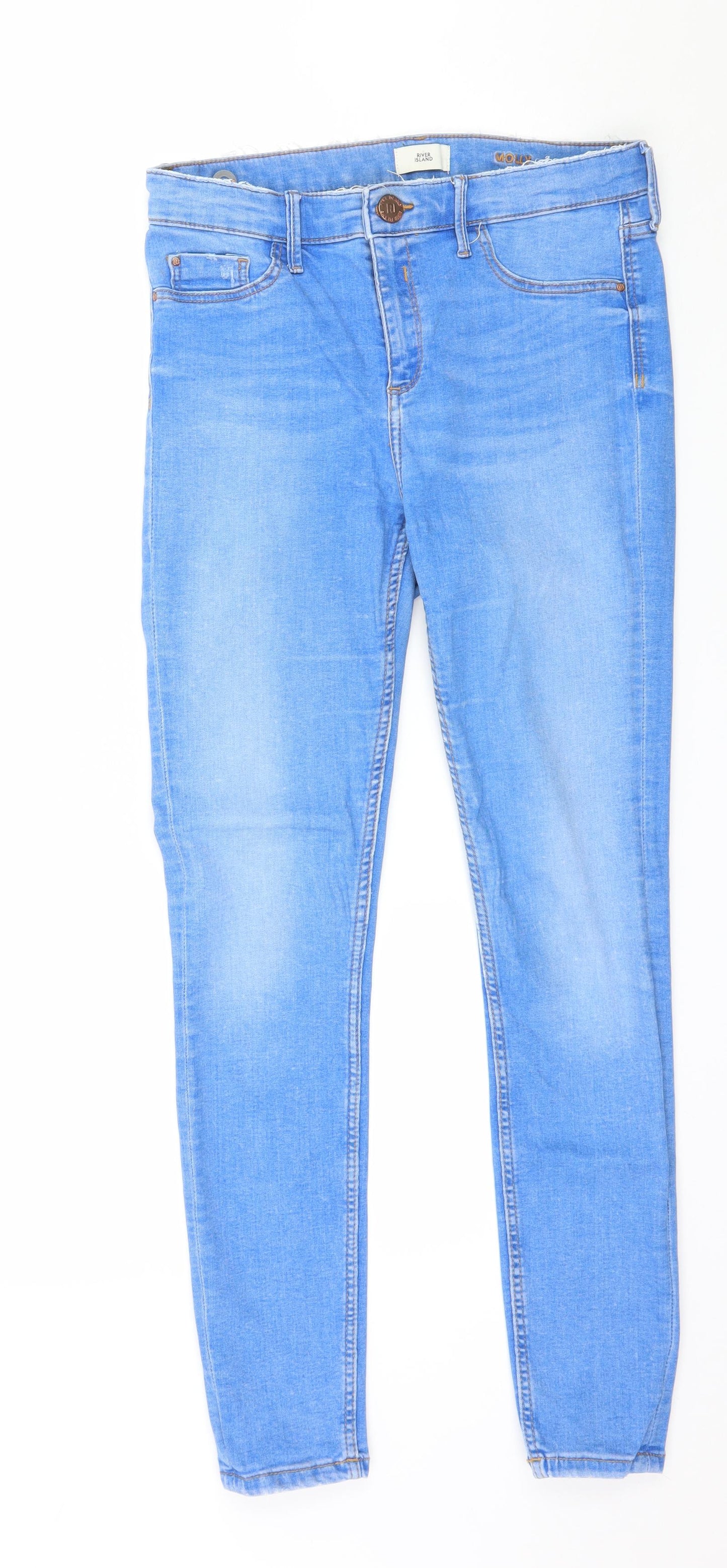 River Island Womens Blue  Denim Skinny Jeans Size 12 L28 in