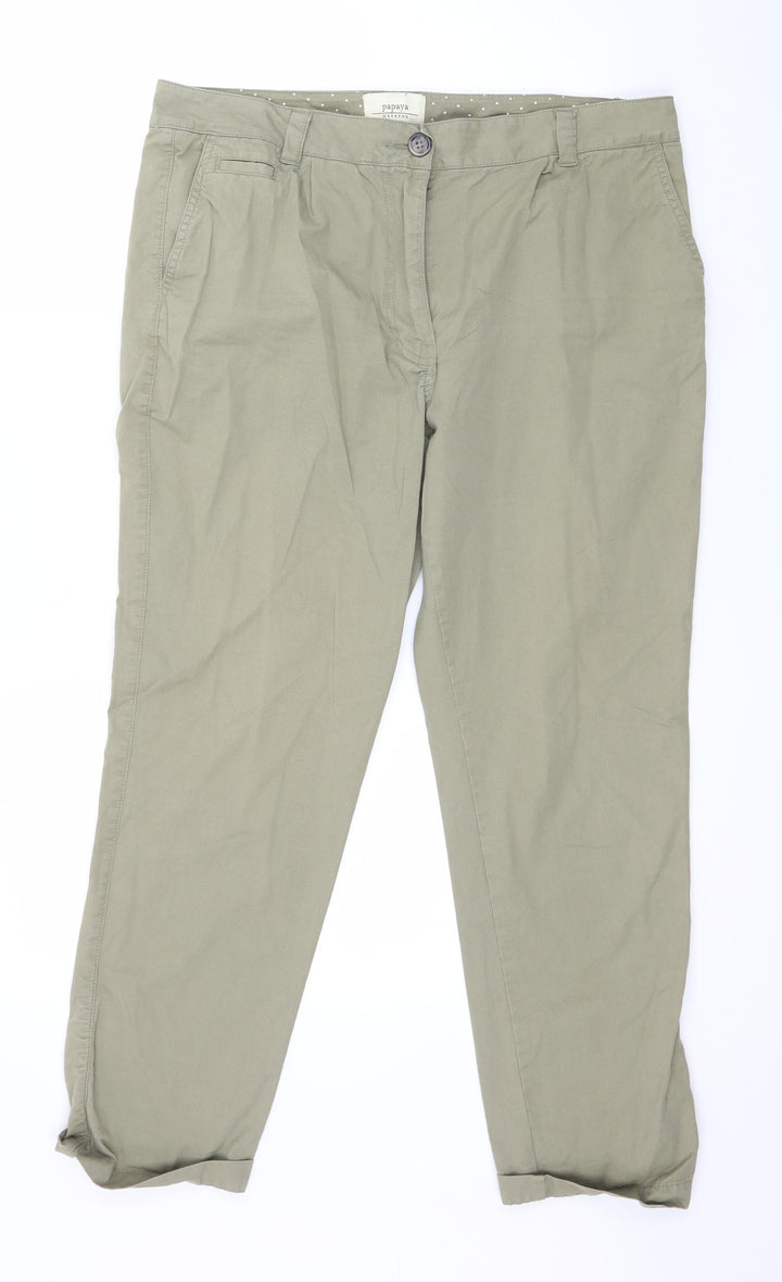 Papaya Womens Green   Trousers  Size 16 L27 in