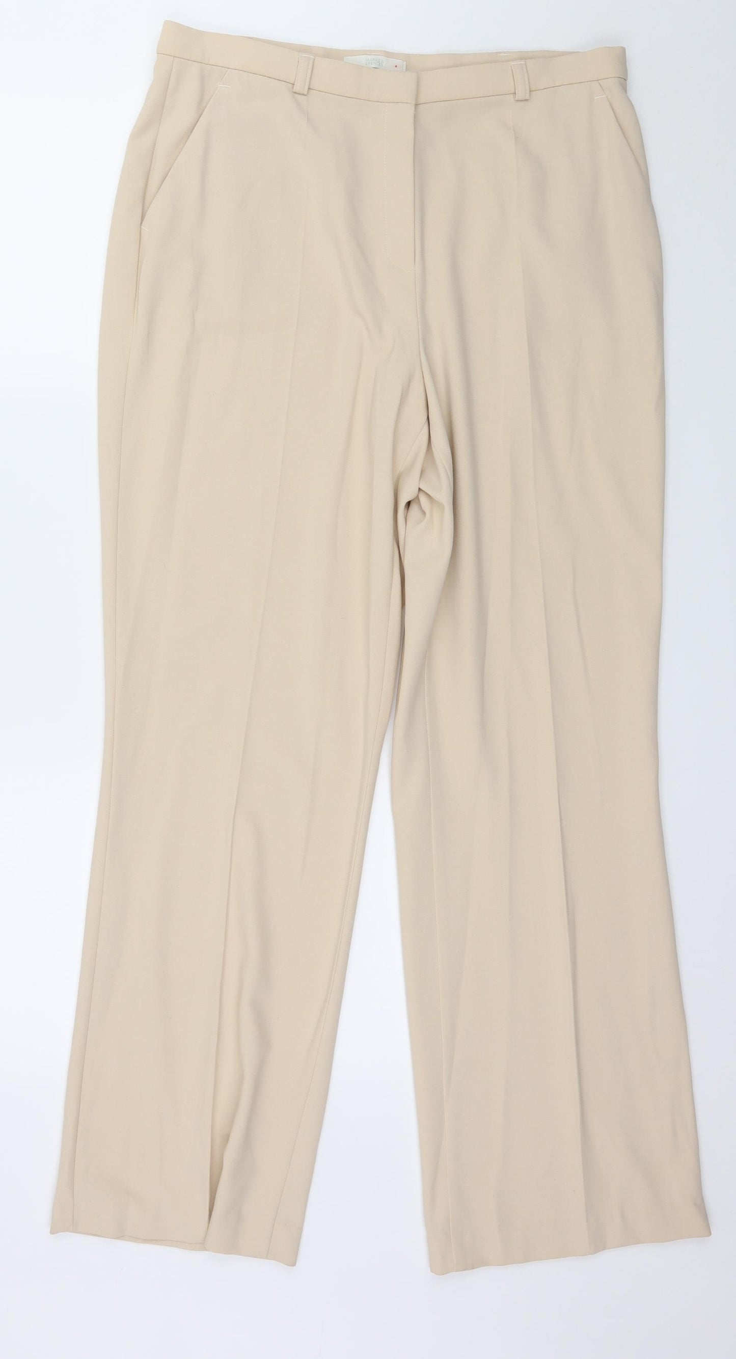 Marks and Spencer Womens Ivory   Trousers  Size 14 L30 in
