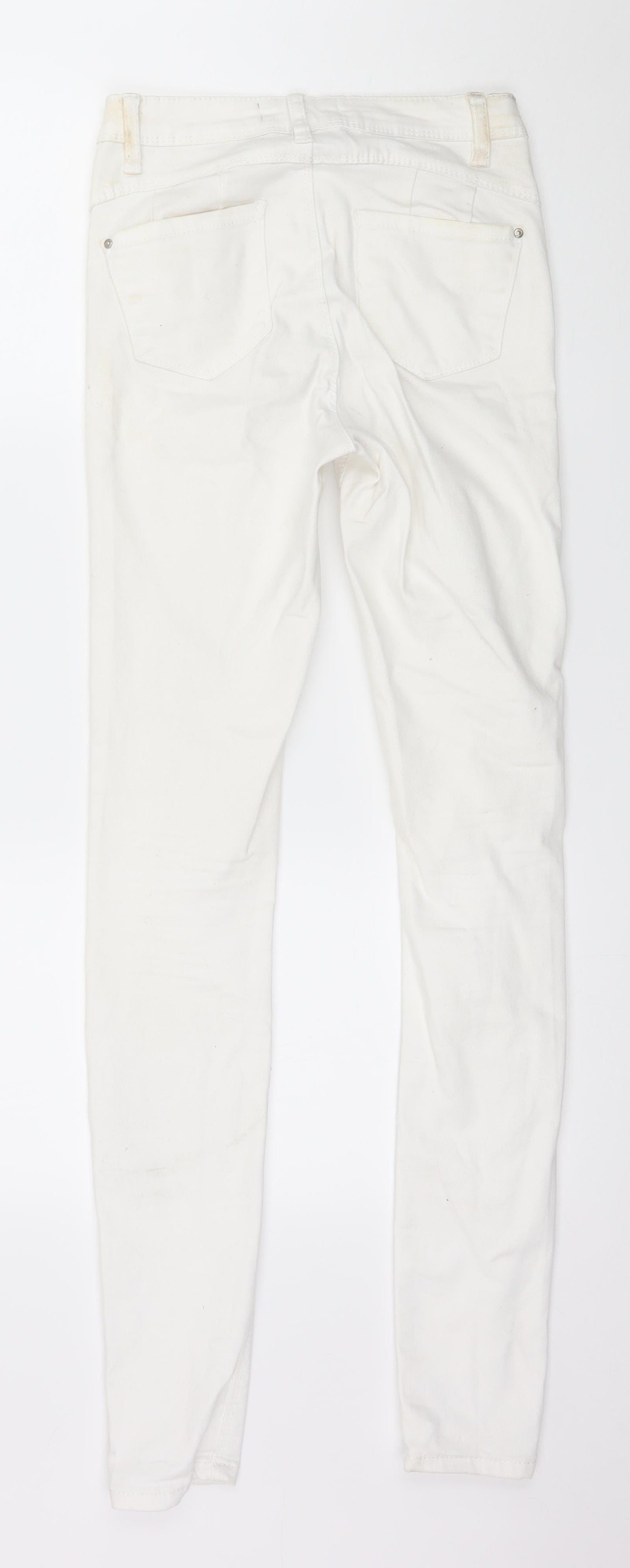 Denim & Co. Womens White  Denim Skinny Jeans Size 6 L30 in