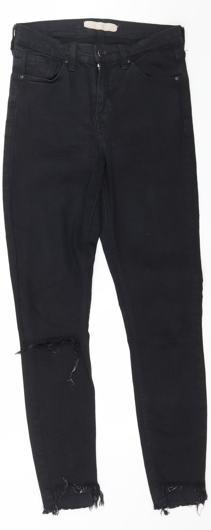 Topshop Womens Black Denim Skinny Jeans Size 28 in L32 in